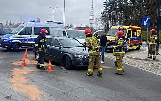 Wypadek na Towarowej w Olsztynie. Ranna jedna osoba